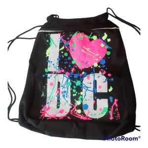 I love DC splatter paint bag backpack mesh travel souvenir y2k 90's neon